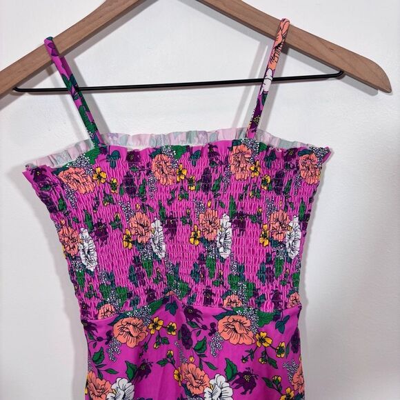 Jamie and Jack Recycled Floral Smocked Swimsuit Size 16 Phlox Pink Floral - Picture 10 of 16